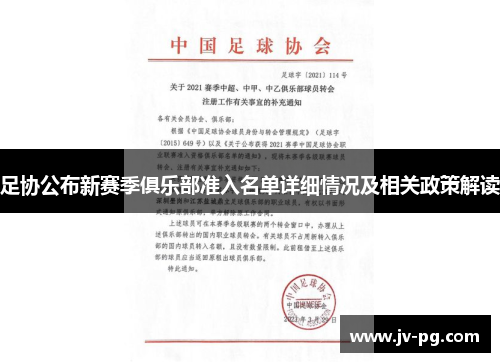 足协公布新赛季俱乐部准入名单详细情况及相关政策解读 足协公布新赛季俱乐部准入名单详细情况及相关政策解读
